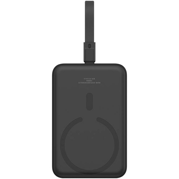 Mini batería externa inalámbrica Baseus Magnetic, 10000mAh, 20W, PD + FQI, 1 x Lightning - 1 x QI - 1 x USB-C, Negro P10022109113113-00