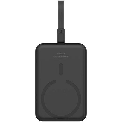 Mini batería externa inalámbrica Baseus Magnetic, 10000mAh, 20W, PD + FQI, 1 x Lightning - 1 x QI - 1 x USB-C, Negro P10022109113113-00