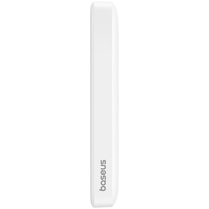 Mini batería externa inalámbrica Baseus Magnetic, 6000mAh, 20W, PD + FQI, 1 x QI - 1 x USB-C, Blanco 