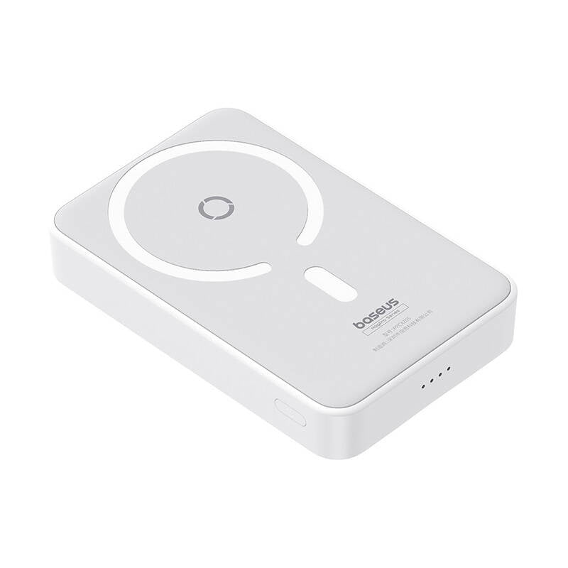 Batería Externa Inalámbrica Baseus MagPro PPCXZ05, 5000mAh, 20W, PD + FQI, 1 x QI - 1 x USB-C, Blanca P10064101223-00