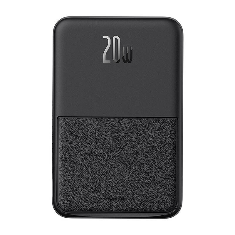 Batería Externa Inalámbrica Baseus MagPro PPCXZ05, 5000mAh, 20W, PD + FQI, 1 x QI - 1 x USB-C, Negra P10064101123-00