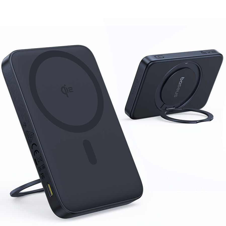 Batería Externa Inalámbrica Baseus PicoGo, 5000mAh, 20W, PD + FQI, 1 x QI - 1 x USB-C, Negra P10076802123-00