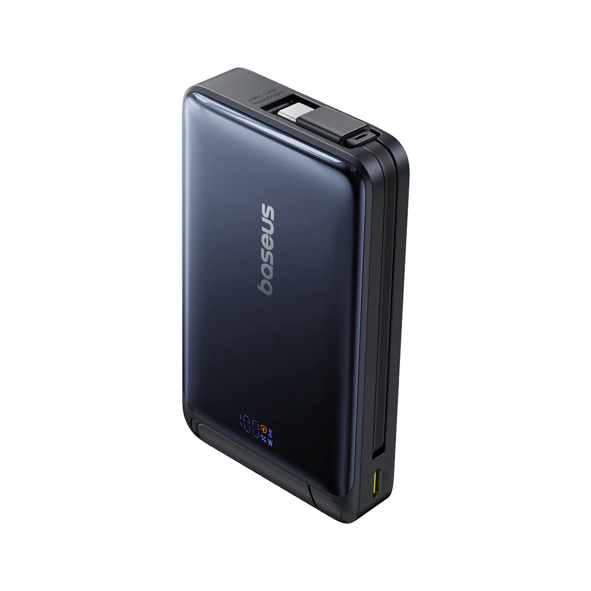 Batería Externa Inalámbrica Baseus Nomos, 10000mAh, 45W, PD + FQI, 1 x QI - 2 x USB-C, Negra P10078800123-00