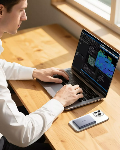 Batería Externa Inalámbrica Baseus PicoGo AM41, 10000mAh, 27W, PD + FQI, 1 x QI - 1 x USB-C, Gris E0027200