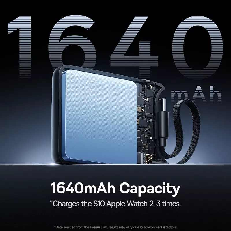 Batería Externa Inalámbrica Baseus EnerFill FW11 para Apple Watch Series, 1640mAh, 5W, 1 x QI, Negra E0205301