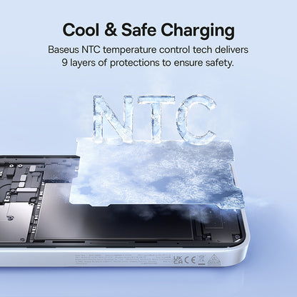 Batería Externa Inalámbrica Baseus EnerFill FM11, 10000mAh, 30W, PD + FQI, 1 x QI - 1 x USB-C, Blanca