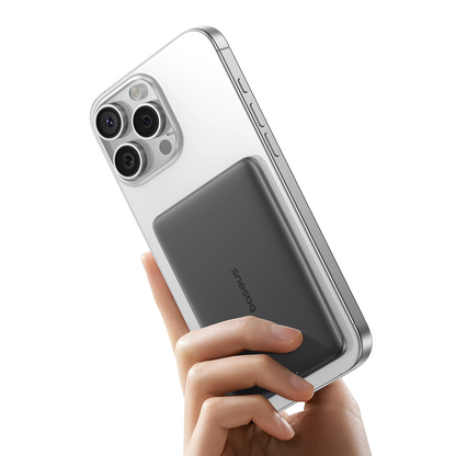 Batería Externa Inalámbrica Baseus PicoGo AM41, 5000mAh, 20W, PD + FQI, 1 x QI - 1 x USB-C, Negra