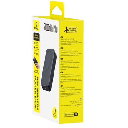 Batería Externa Inalámbrica Baseus EnerFill FM41, 20000mAh, 20W, PD - FQI, 1 x QI - 1 x USB-C, Negra E0027U00