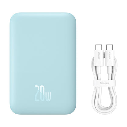 External Wireless Battery Baseus Mini Air, 6000mAh, 20W, PD + FQI, 1 x QI - 1 x USB-C, Blue P10059002313-00