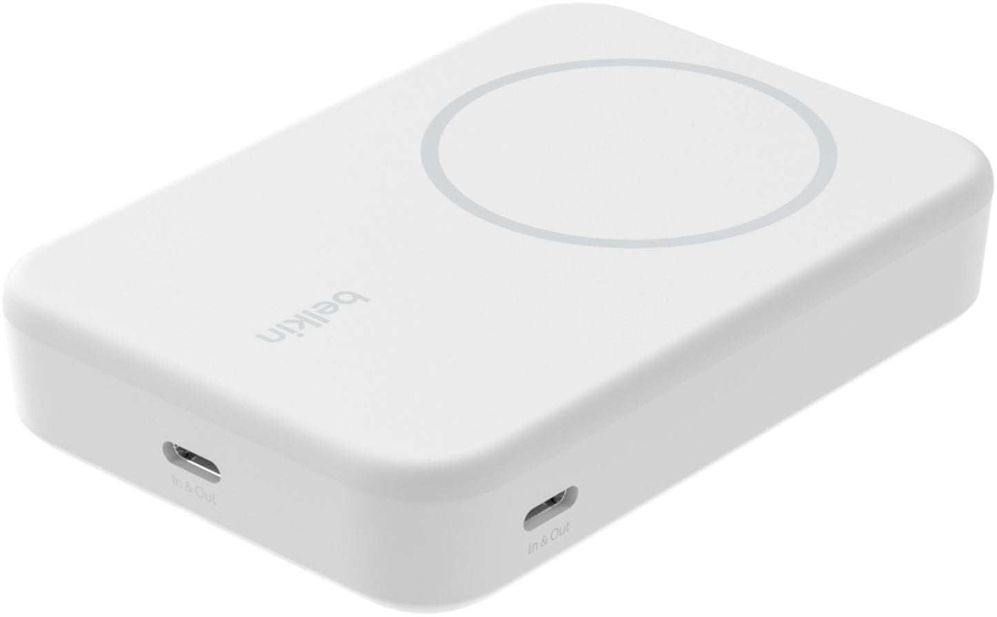 Batería Externa Inalámbrica Belkin BoostCharge Pro con Soporte, 10000mAh, 15W, FQI, 1 x QI - 1 x USB-C, Blanca BPD008btWH
