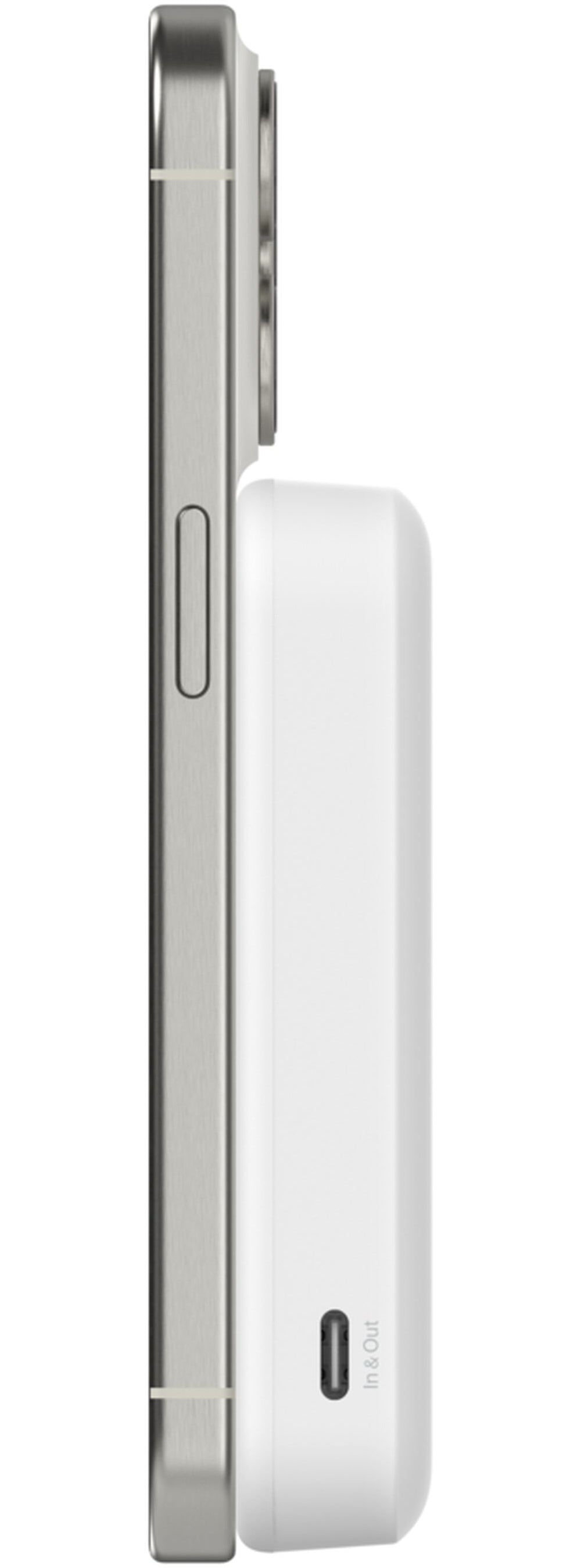 Batería Externa Inalámbrica Belkin BoostCharge Pro con Soporte, 8000mAh, 15W, FQI, 1 x QI - 1 x USB-C, Blanca BPD007btWH