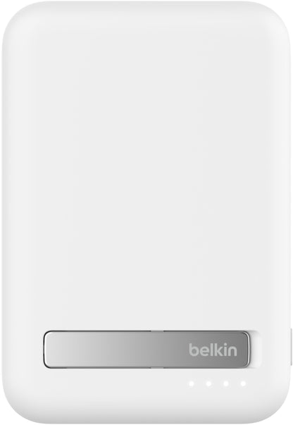 Batería Externa Inalámbrica Belkin BoostCharge Pro con Soporte, 10000mAh, 15W, FQI, 1 x QI - 1 x USB-C, Blanca BPD008btWH
