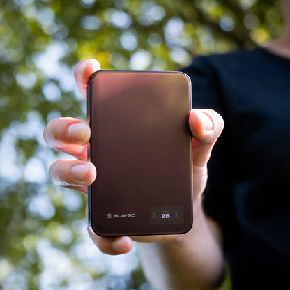 Batería externa inalámbrica Blavec BJ-04 Slim, 10000 mAh, 22,5 W, PD + FQI, 1 x QI - 1 x USB-C, morado
