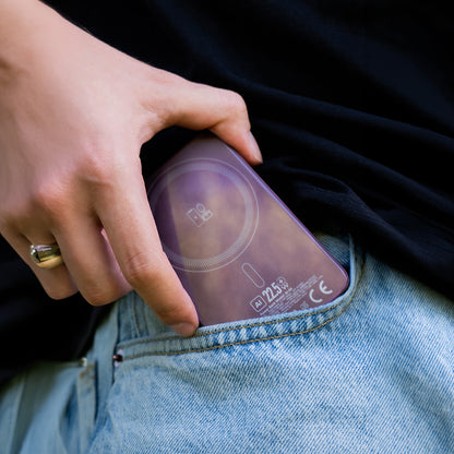 Batería externa inalámbrica Blavec BJ-04 Slim, 10000 mAh, 22,5 W, PD + FQI, 1 x QI - 1 x USB-C, morado