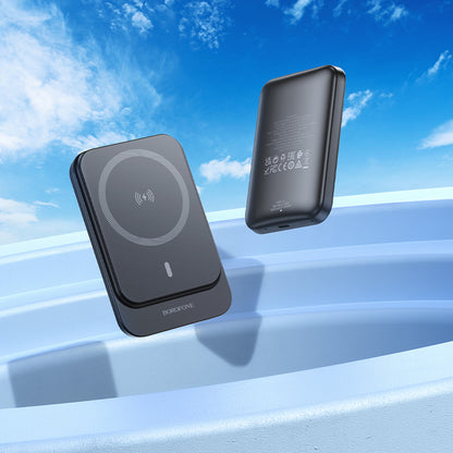 Batería Externa Inalámbrica Borofone BJ63 Nimble, 5000mAh, 20W, PD + FQI, 1 x QI - 1 x USB-C, Negra