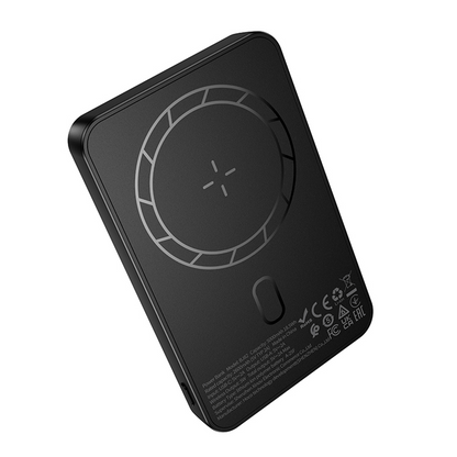 Batería Externa Inalámbrica Borofone BJ82 Dawn, 5000mAh, 10W, 1 x QI - 1 x USB-A, Negra