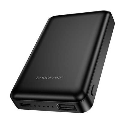 Batería Externa Inalámbrica Borofone BJ82 Dawn, 5000mAh, 10W, 1 x QI - 1 x USB-A, Negra
