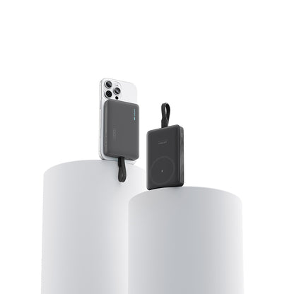 Batería Externa Inalámbrica Cuktech WPB100L, 10000mAh, 22.5W, PD + FQI, 1 x QI - 2 x USB-C, Negra CKWPB100LGLBK