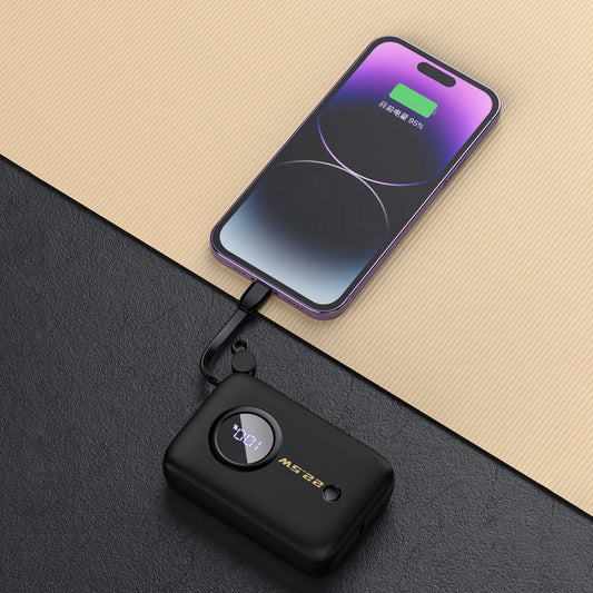 Dudao K14 External Battery, 10000mAh, 22.5W, QC + PD, 1 x Lightning - 1 x USB-A - 2 x USB-C, Black