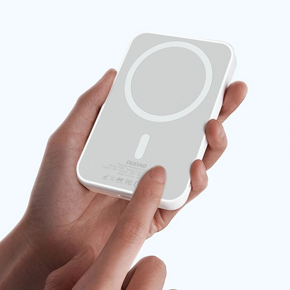 Batería Externa Inalámbrica Dudao K26, 10000mAh, 20W, PD + FQI, 1 x QI - 1 x USB-C, Blanca
