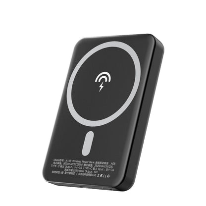 Batería externa inalámbrica Dudao K14S, 5000mAh, 10W, PD + QI, 1 x QI - 1 x USB-C, Negro