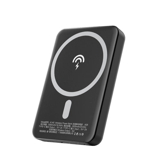 Batería Externa Inalámbrica Dudao K14S, 5000mAh, 10W, PD + QI, 1 x QI - 1 x USB-C, Negra