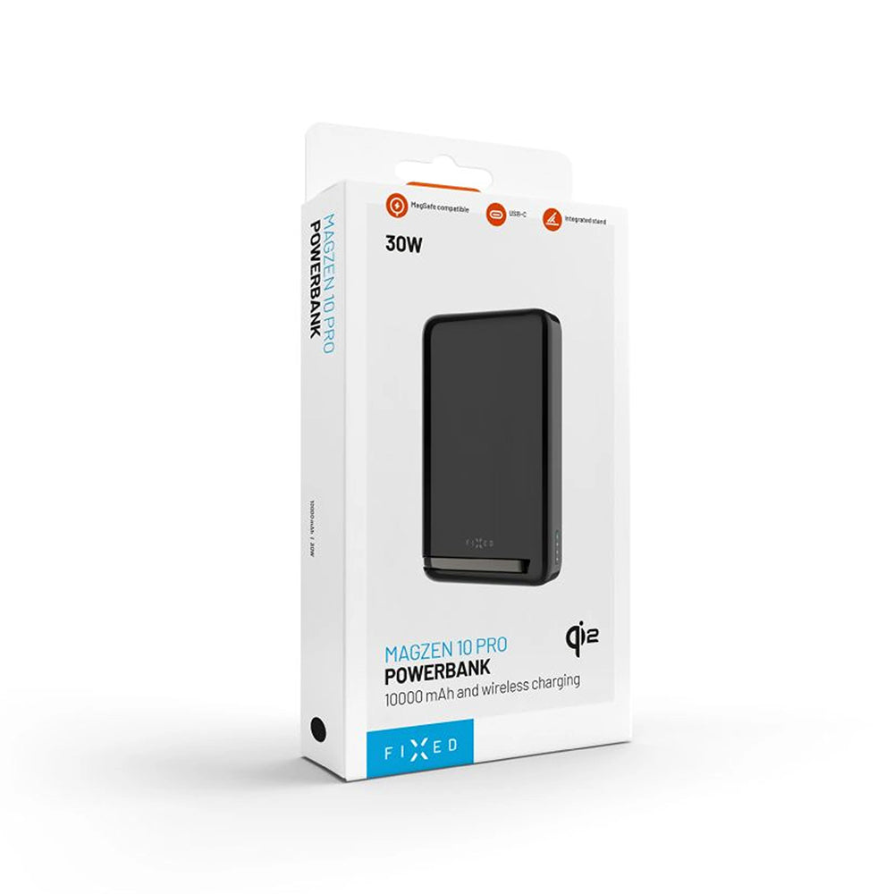 Batería Externa Inalámbrica Fixed MagZen 10 Pro, 10000mAh, 30W, PD + FQI, 1 x QI - 1 x USB-C, Negra