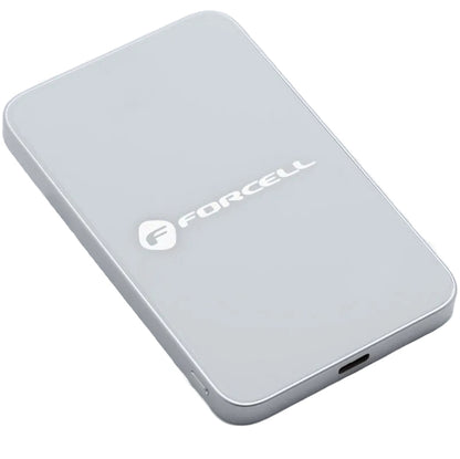 Forcell F5K8 Wireless External Battery, 5000mAh, 15W, PD + FQI, 1 x QI - 1 x USB-C, White