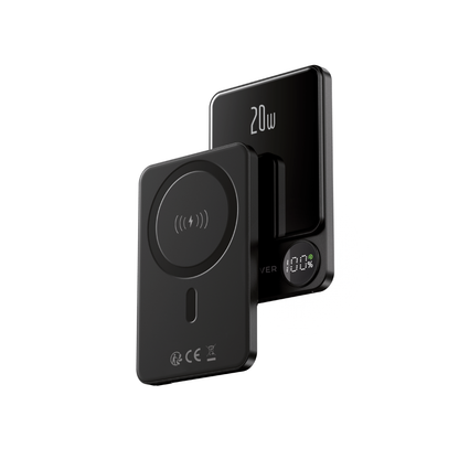 Batería Externa Inalámbrica Forever MATB-200, 5000mAh, 20W, PD + FQI, 1 x QI - 1 x USB-C, Negra