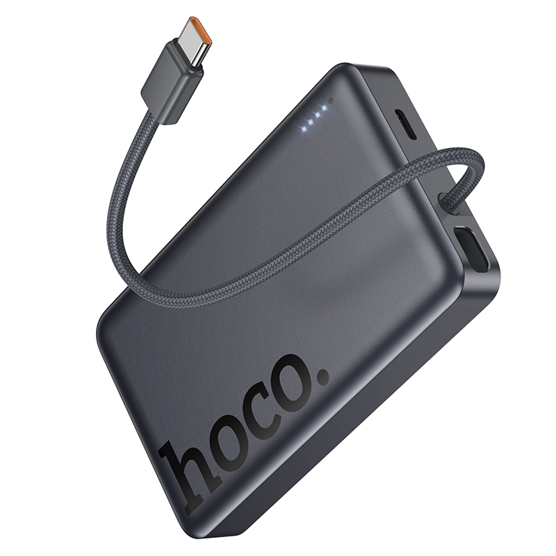 Batería Externa Inalámbrica HOCO Q44, 10000mAh, 20W, PD + FQI, 1 x QI - 2 x USB-C, Gris