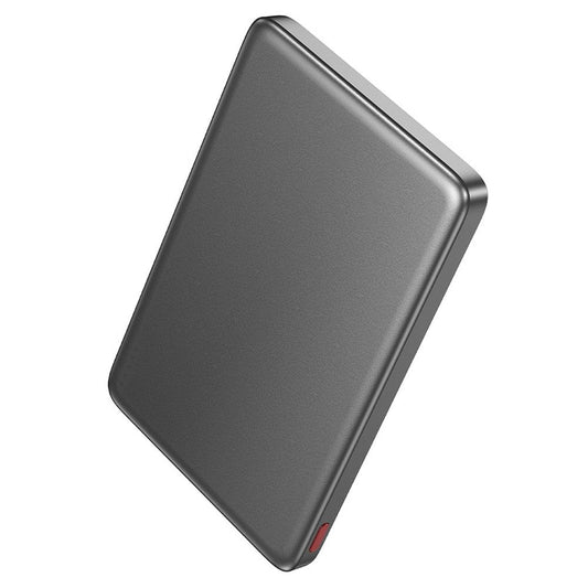 Batería Externa Inalámbrica HOCO Q26, 5000mAh, 20W, PD + FQI, 1 x QI - 1 x USB-C, Gris