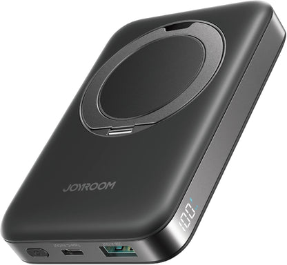 Batería Externa Inalámbrica Joyroom JR-PBM12, 10000mAh, 22.5W, QC + PD + FQI, 1 x QI - 1 x USB-A - 1 x USB-C, Negra