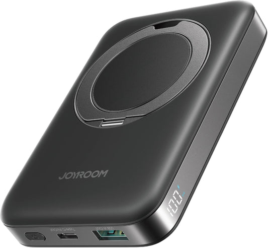 Batería Externa Inalámbrica Joyroom JR-PBM12, 10000mAh, 22.5W, QC + PD + FQI, 1 x QI - 1 x USB-A - 1 x USB-C, Negra