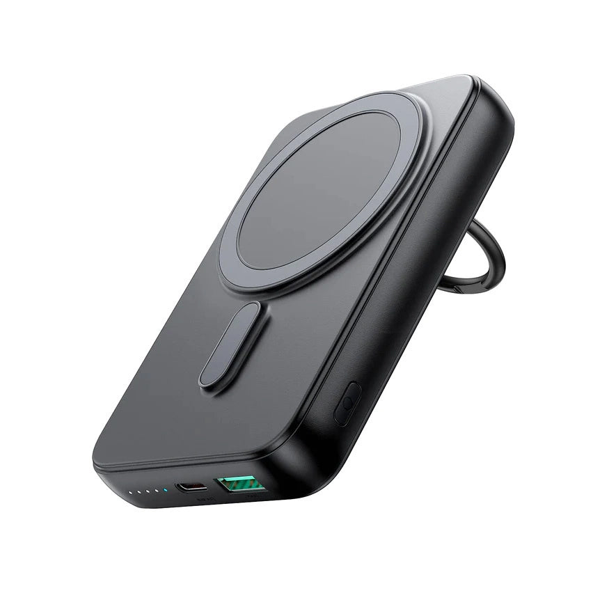 Batería Externa Inalámbrica Joyroom JR-W050, 10000mAh, 20W, QC + PD + FQI, 1 x QI - 1 x USB-A - 1 x USB-C, Negra