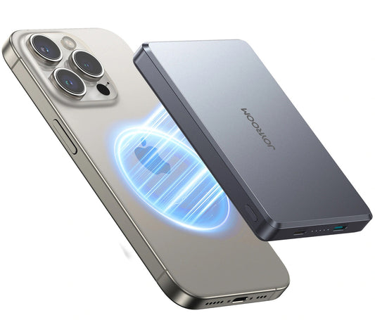 Batería Externa Inalámbrica Joyroom JR-PBM08 Pro, 10000mAh, 22.5W, PD + FQI, 1 x QI - 2 x USB-C, Gris