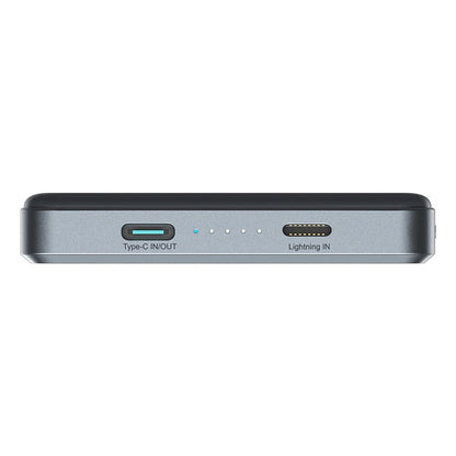 Batería Externa Inalámbrica Joyroom JR-PBM08 Pro, 10000mAh, 20W, PD + FQI, 1 x QI - 1 x USB-C, Gris