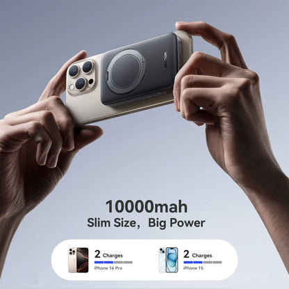Batería Externa Inalámbrica Joyroom JR-PBM12, 10000mAh, 22.5W, QC + PD + FQI, 1 x QI - 1 x USB-A - 1 x USB-C, Negra