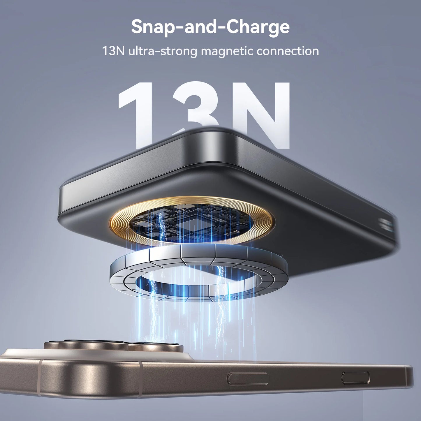 Batería Externa Inalámbrica Joyroom JR-PBM12, 10000mAh, 22.5W, QC + PD + FQI, 1 x QI - 1 x USB-A - 1 x USB-C, Negra