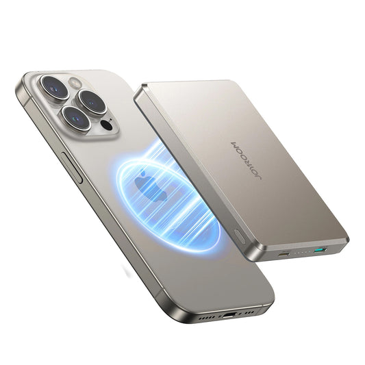 Batería Externa Inalámbrica Joyroom JR-PBM08 Pro, 10000mAh, 20W, PD + FQI, 1 x QI - 1 x USB-C, Beige
