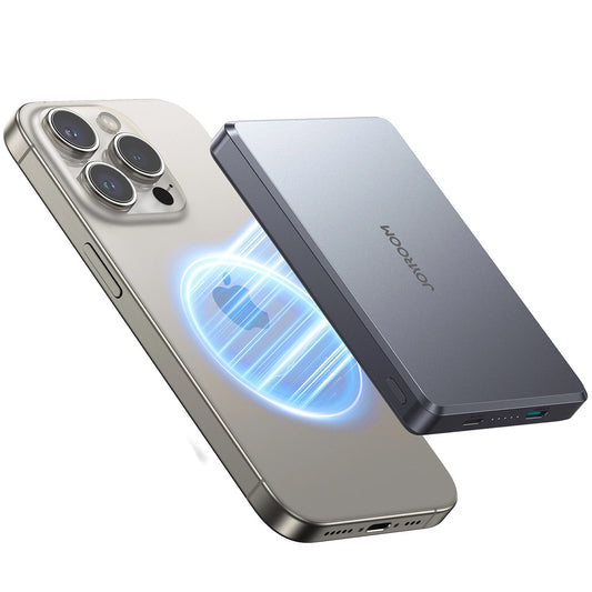 Batería Externa Inalámbrica Joyroom JR-PBM08 Pro, 10000mAh, 20W, PD + FQI, 1 x QI - 1 x USB-C, Gris