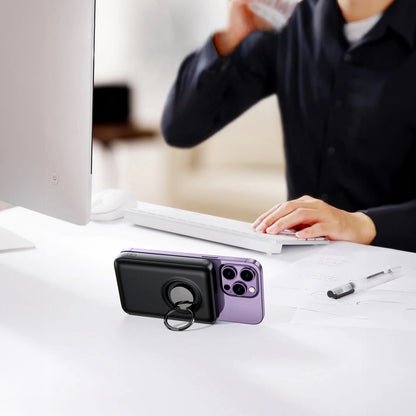 Batería Externa Inalámbrica Joyroom JR-W050, 10000mAh, 20W, QC + PD + FQI, 1 x QI - 1 x USB-A - 1 x USB-C, Negra