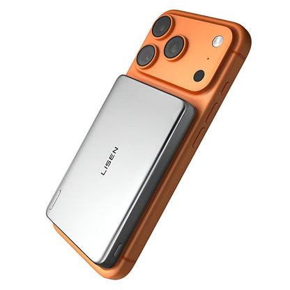 Batería Externa Inalámbrica Lisen L601 Pro, 10000mAh, 27W, PD + FQI, 1 x QI - 1 x USB-C, Gris YL0325100009