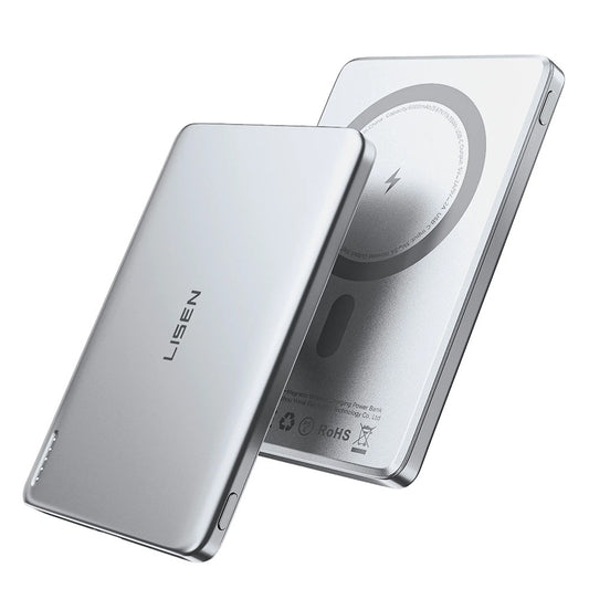 Batería Externa Inalámbrica Lisen L601 Pro, 5000mAh, 22.5W, PD + FQI, 1 x QI - 1 x USB-C, Gris YL0325090011