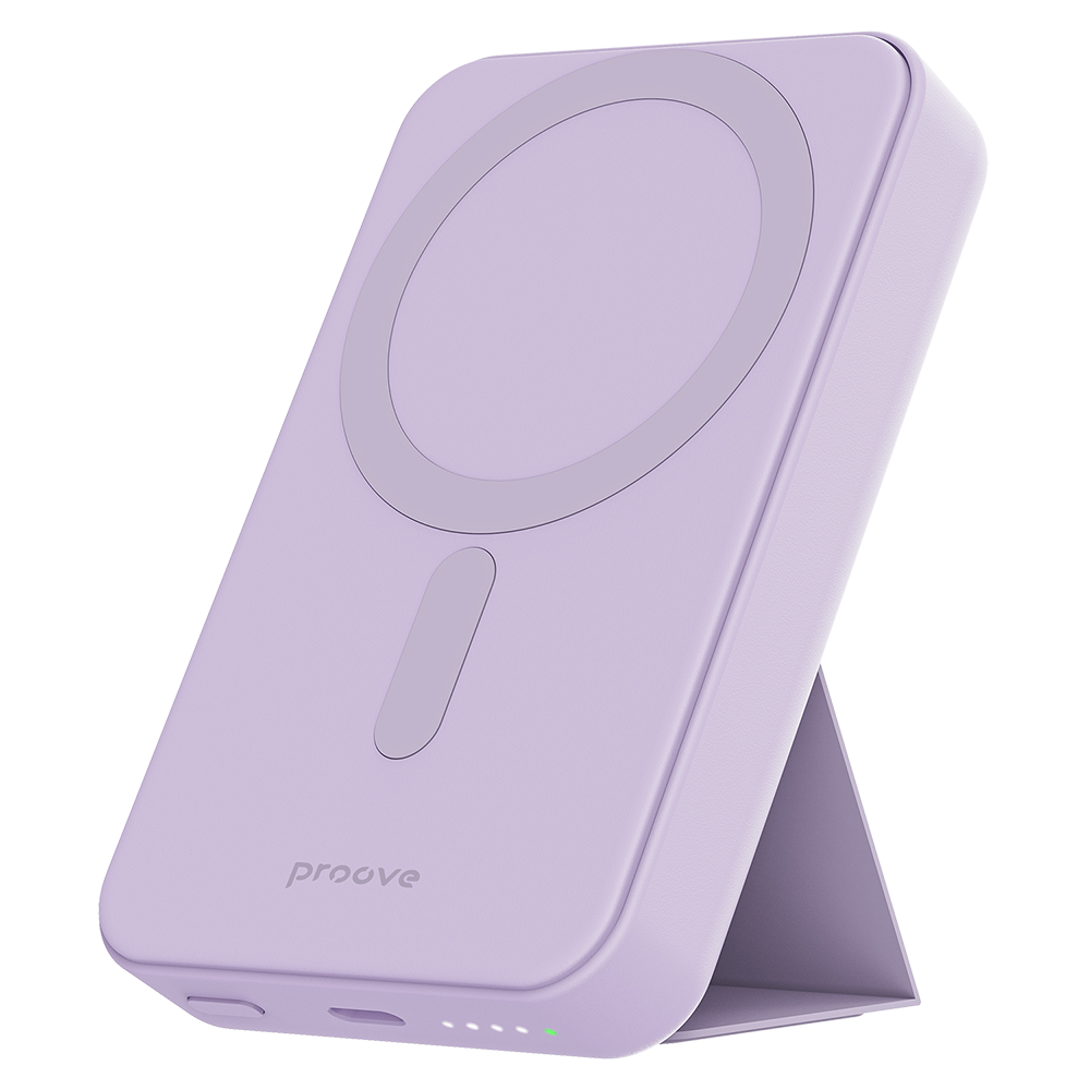 Batería Externa Inalámbrica Proove Hyperion, 10000mAh, 20W, PD + FQI, 1 x QI - 1 x USB-C, Morado