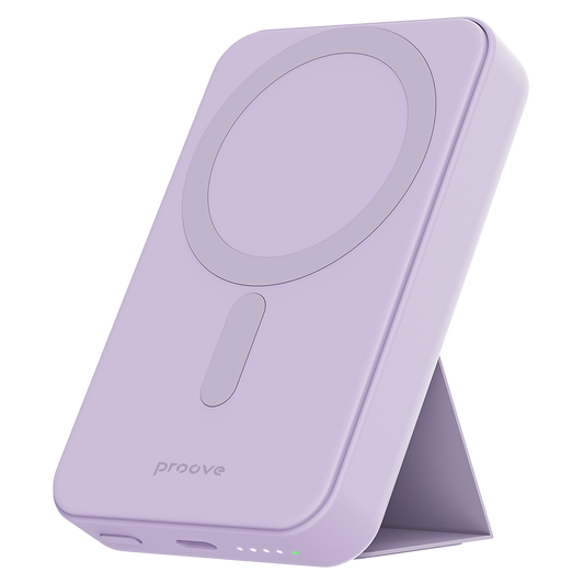 Batería Externa Inalámbrica Proove Hyperion, 10000mAh, 20W, PD + FQI, 1 x QI - 1 x USB-C, Morado