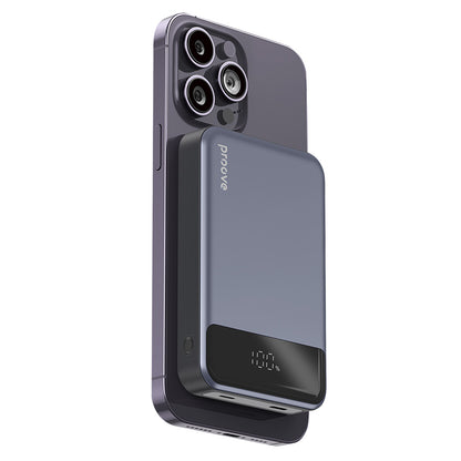 Batería Externa Inalámbrica Proove Hoodman, 10000mAh, 20W, PD + FQI, 1 x QI - 1 x USB-C, Gris PBH120010003