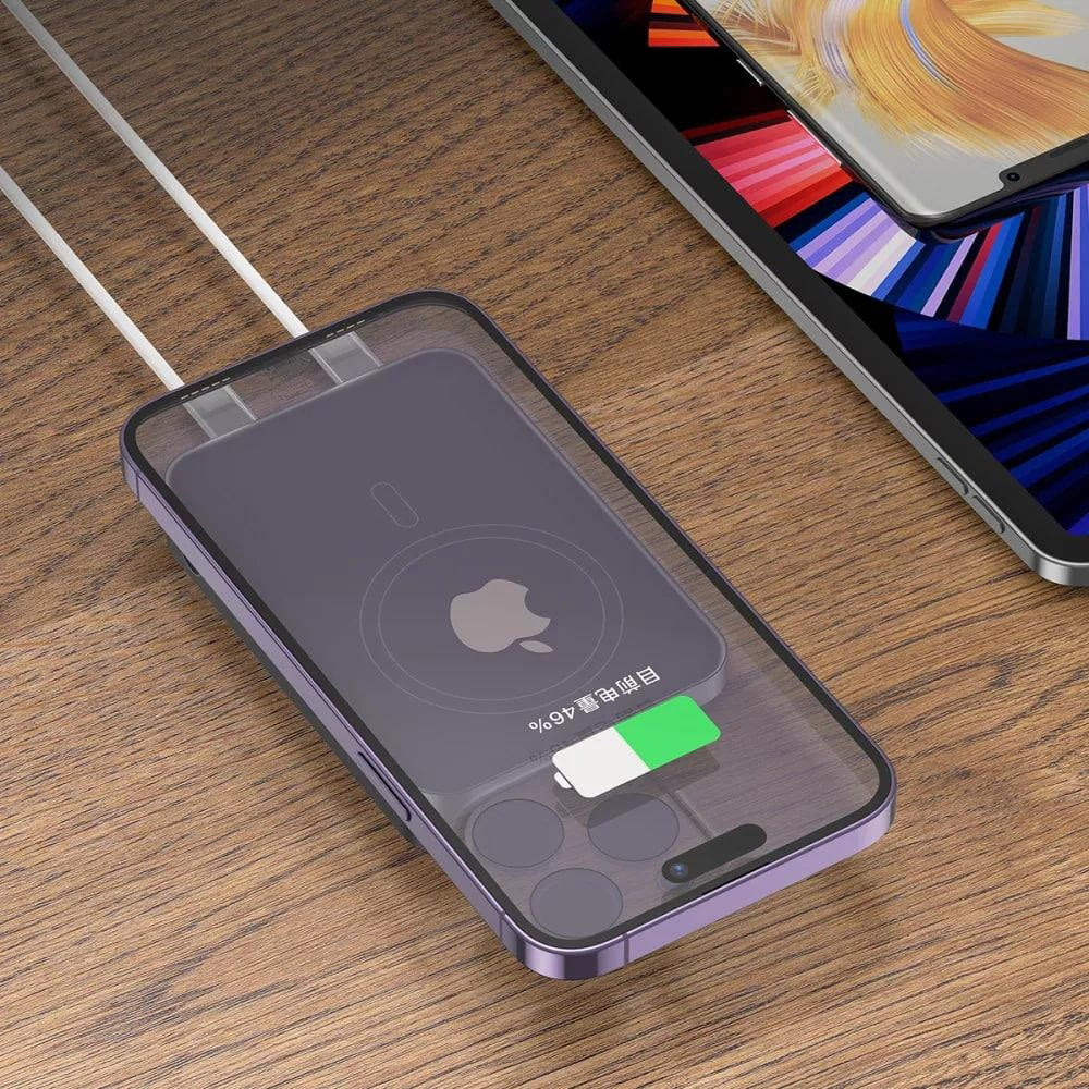 Batería Externa Inalámbrica Proove Hoodman, 10000mAh, 20W, PD + FQI, 1 x QI - 1 x USB-C, Gris PBH120010003