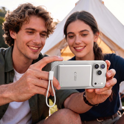 Batería Externa Inalámbrica Tech-Protect PB40 LifeMag, 10000mAh, 25W, PD + FQI, 1 x QI - 1 x USB-C, Plateada