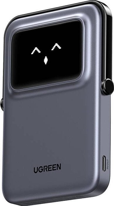 Batería Externa Inalámbrica UGREEN PB571 Uno, 5000mAh, 20W, PD + FQI, 1 x QI - 1 x USB-C, Gris