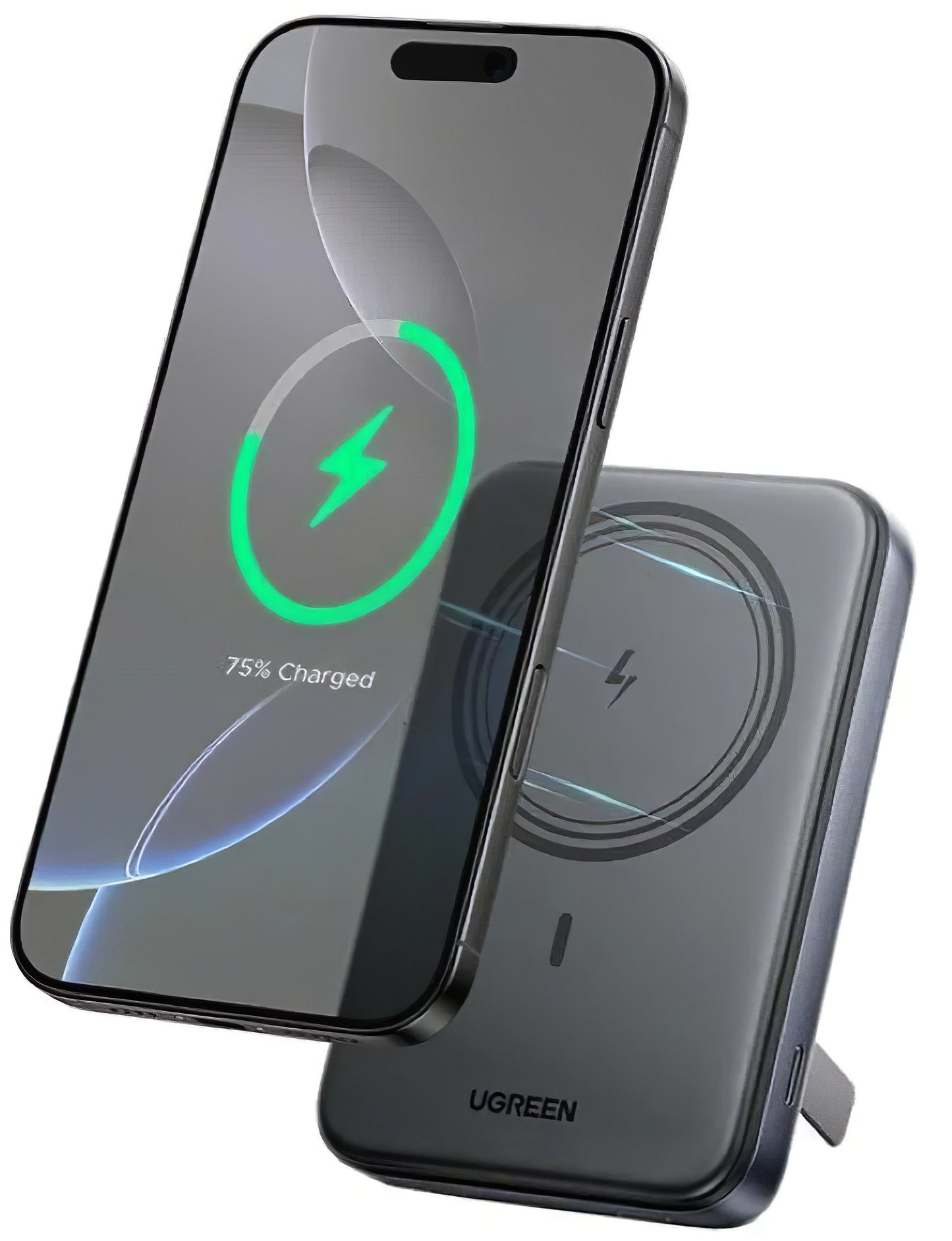 Batería Externa Inalámbrica UGREEN PB562, 10000mAh, 20W, PD + FQI, 1 x QI - 1 x USB-C, Negra